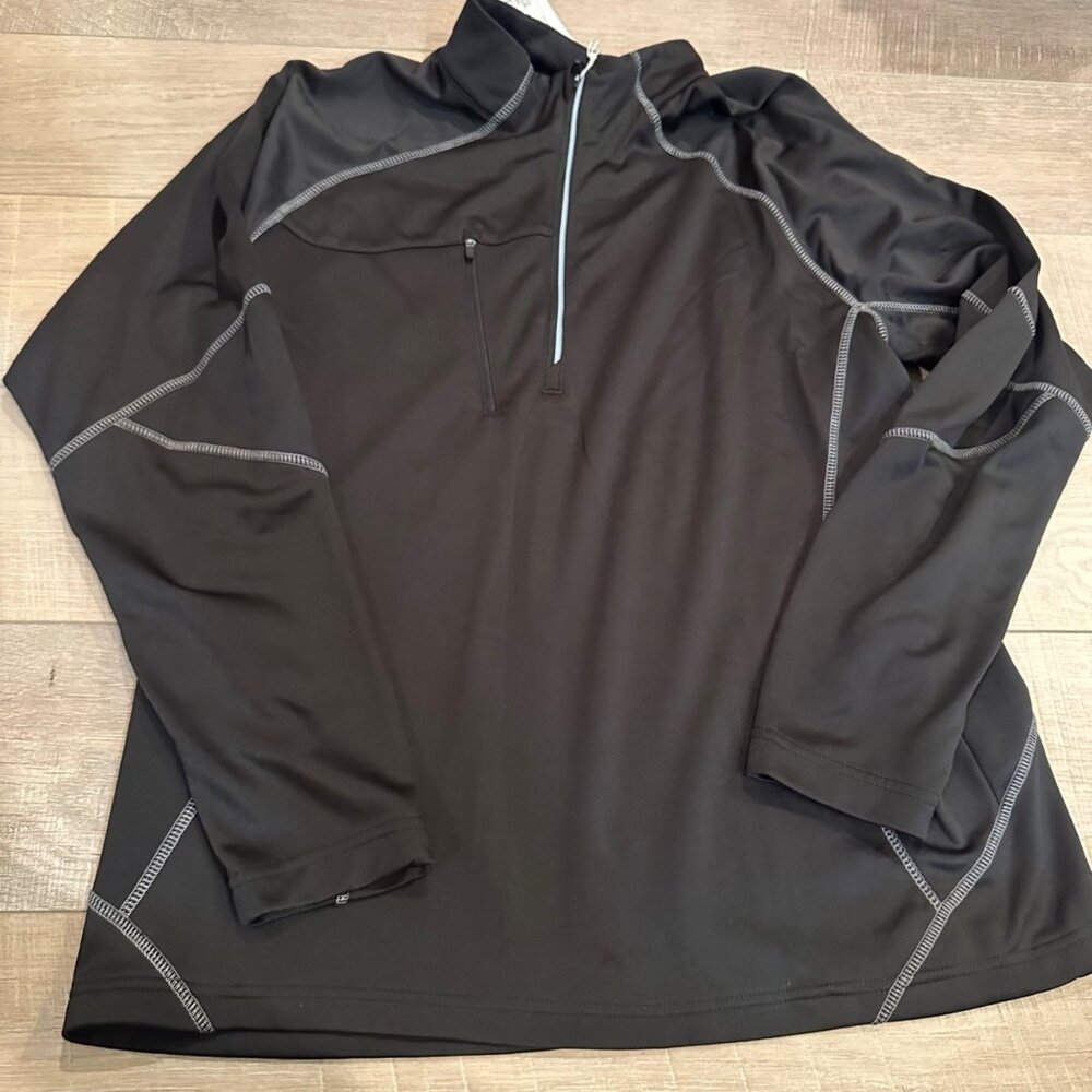 NORTH END MENS LARGE BLACK 3/4 ZIP PULL OVER NEW REFLECTIVE EASY CARE